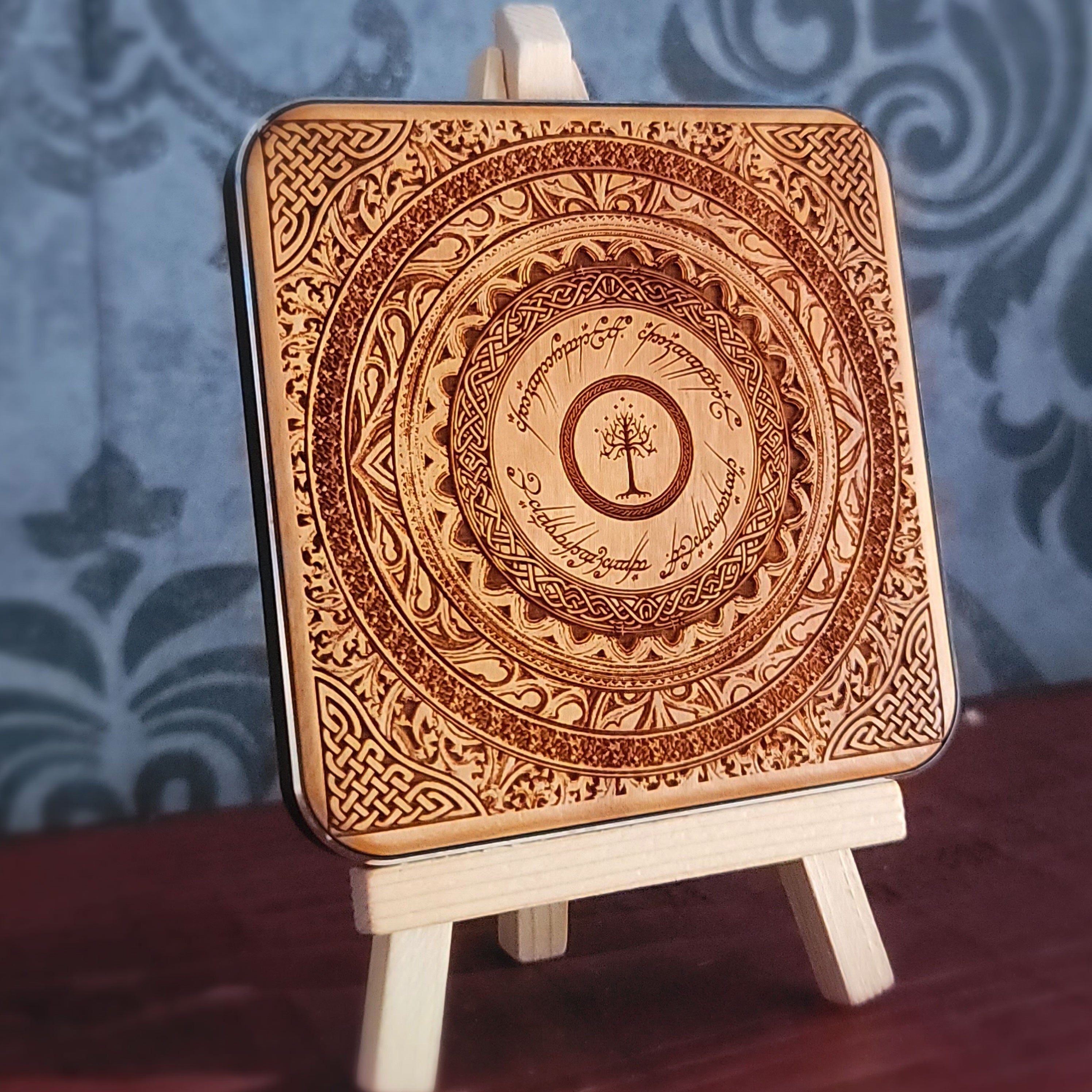 Lord of the Rings Wireless Charger | Elven Runes Art Wireless Charger