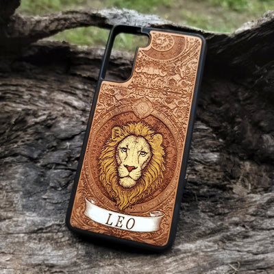 Astrology phone case featuring Leo lion and constellation