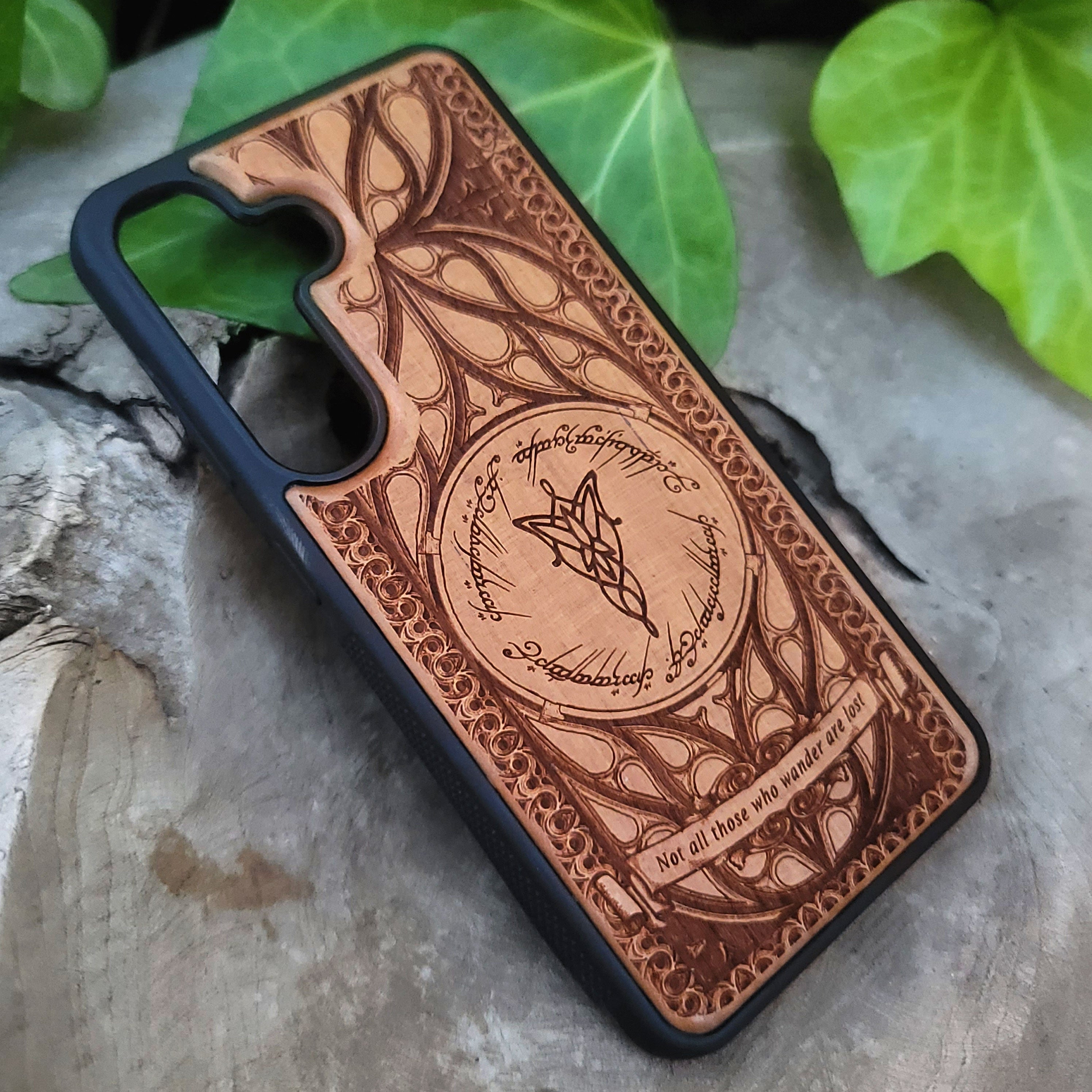 THE EVENING star wood phone caselaser engraved