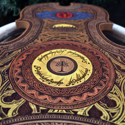 Gothic engraved wood art – gothic art, engraved wood, dark fantasy, skeleton design, artisan crafted