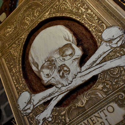 Large rustic wooden skull decor for wall hanging
