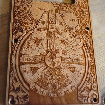 Millennium Falcon Star Wars Tremolo Cover for Stratocaster Electric Guitar Star Wars engraved wood phone case