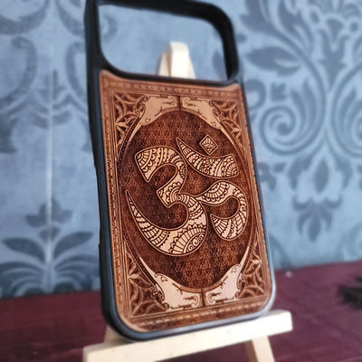 Aum yoga meditation wood phone case