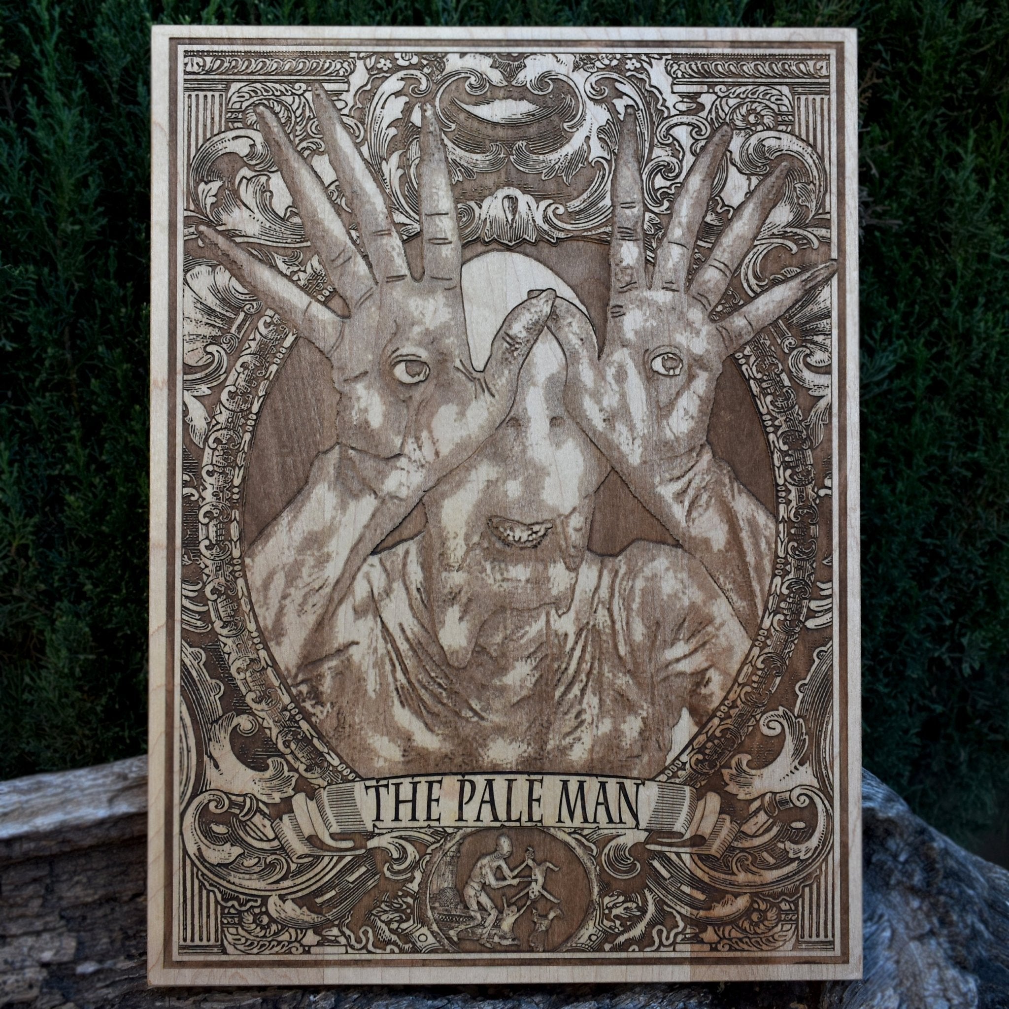 Pale Man wood wall art from Pan’s Labyrinth horror movie