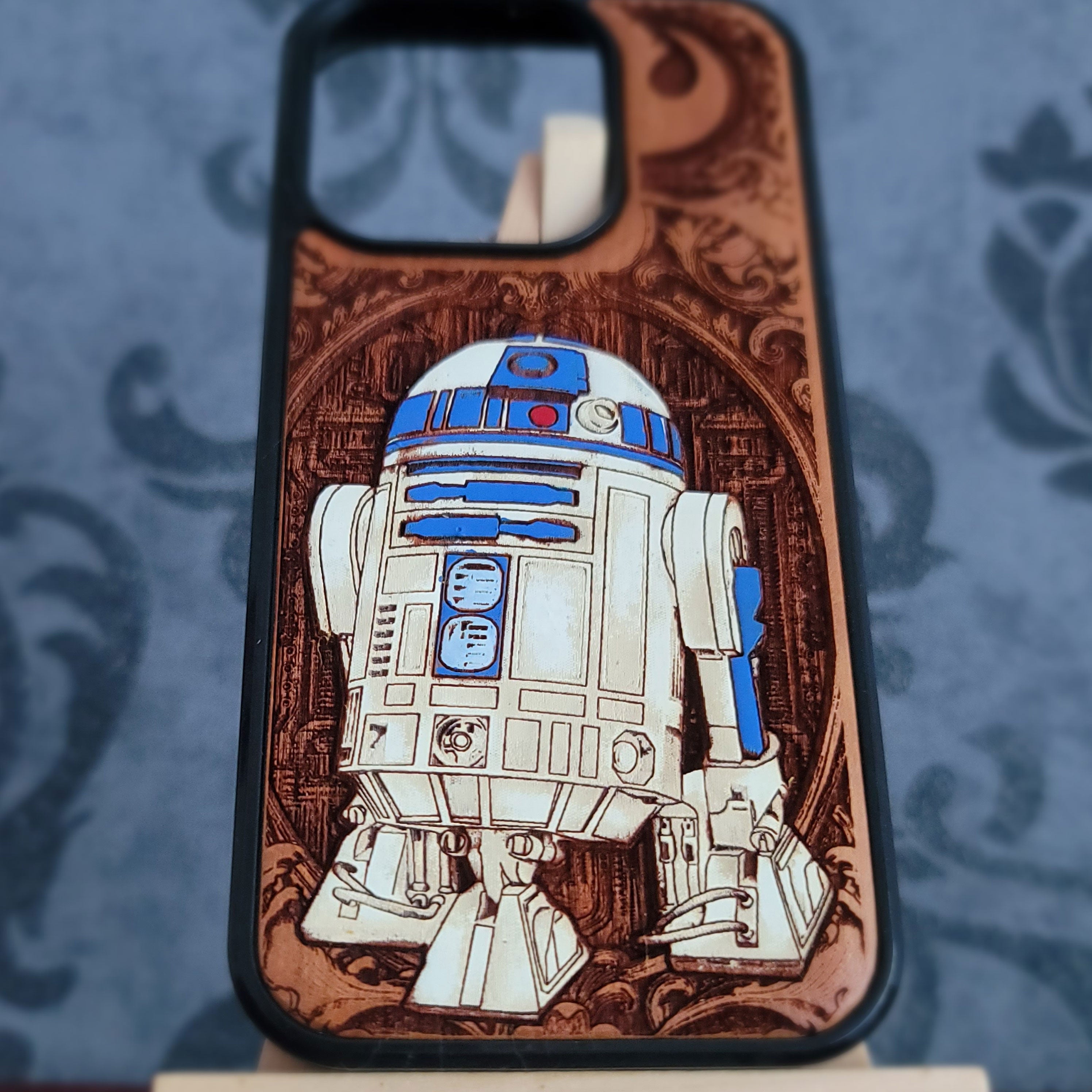 R2-D2 Star Wars Wooden Phone Case – Hand Painted