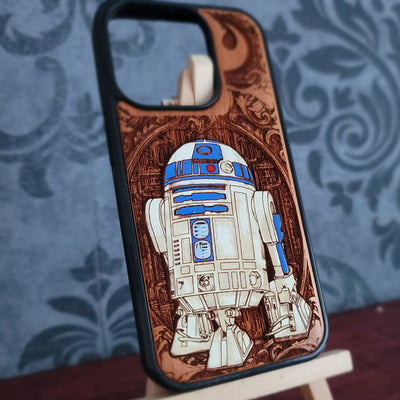 R2-D2 Star Wars Wooden Phone Case – Hand Painted