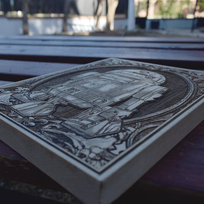 Handmade wooden artwork 'nan' – wood gift for 5 year anniversary, wedding present, gift for him or her, romantic handcrafted decor