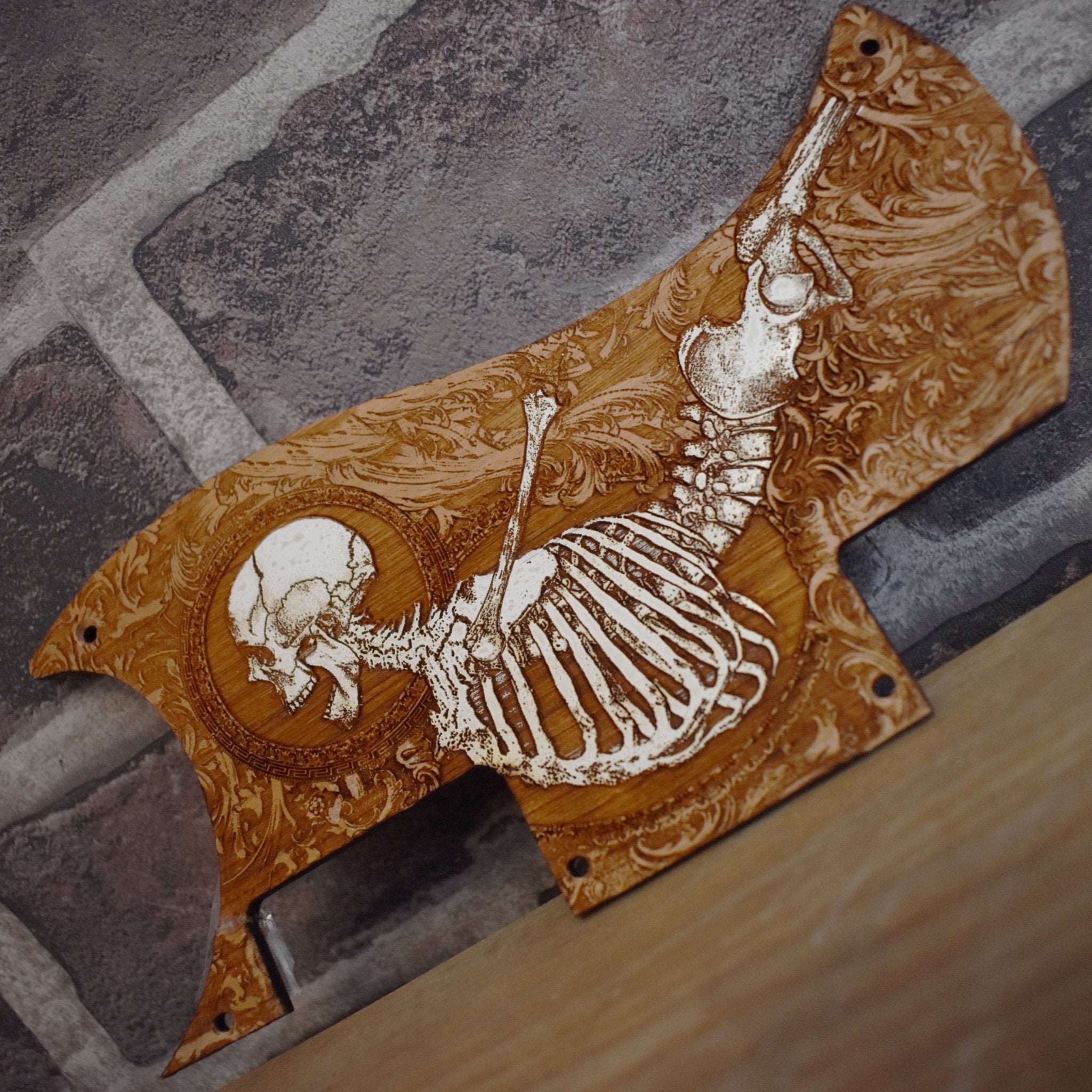 Epiphone SG Special Pickguard - Stumble Skeleton Hand Painted