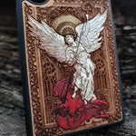 Load image into Gallery viewer, iPhone &amp; Samsung Galaxy Wood Phone Case -Artwork &quot;Saint Michael the Archangel&quot;
