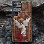 Load image into Gallery viewer, iPhone &amp; Samsung Galaxy Wood Phone Case -Artwork &quot;Saint Michael the Archangel&quot;
