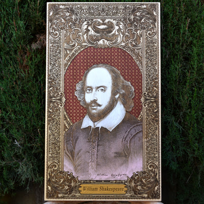 William Shakespeare Portrait - Extra Large – gothic art, engraved wood, dark fantasy, skeleton design, artisan crafted