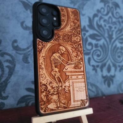 Andreas Vesalius' Skeleton - Wood Phone Case