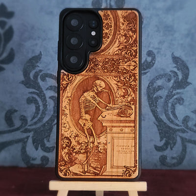Andreas Vesalius' Skeleton - Wood Phone Case