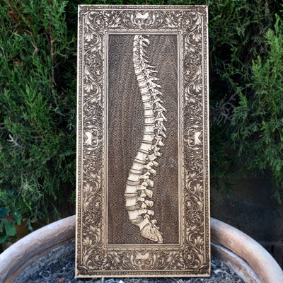 Spinney - Large Maple – gothic art, engraved wood, dark fantasy, skeleton design, artisan crafted