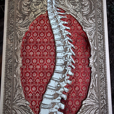 Spinney Maple hand carved Limited Edition - Extra Large – gothic art, engraved wood, dark fantasy, skeleton design, artisan crafted