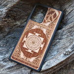 Load image into Gallery viewer, iPhone &amp; Samsung Galaxy Wood Phone Case - Gothic Pattern with Sri Yantra Chakra

