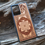 Load image into Gallery viewer, iPhone &amp; Samsung Galaxy Wood Phone Case - Gothic Pattern with Sri Yantra Chakra
