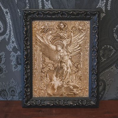 framed saint michael icon protectiv angel 