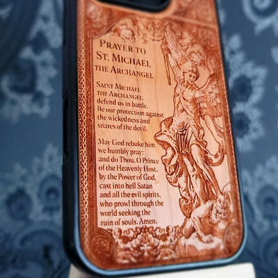 The Prayer Saint Michael the Archangel Wood Phone Case