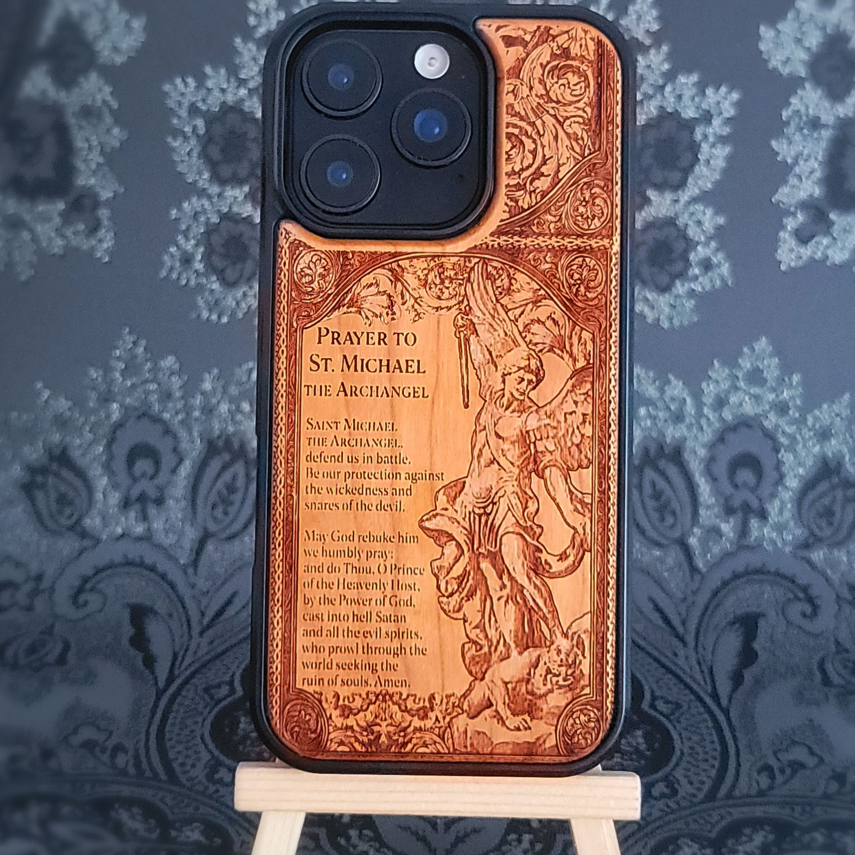 The Prayer Saint Michael the Archangel Wood Phone Case