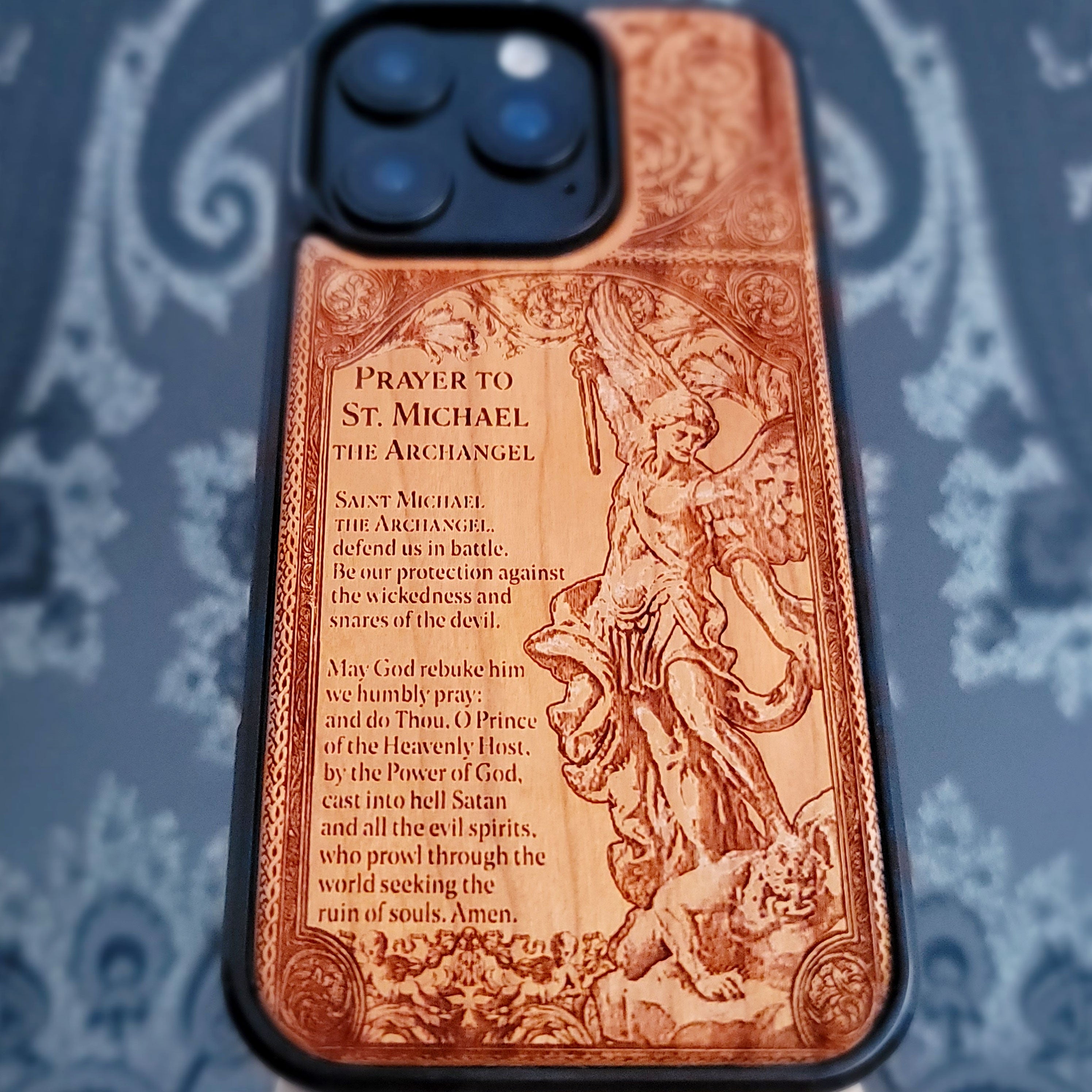 The Prayer Saint Michael the Archangel Wood Phone Case