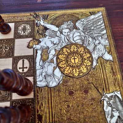 Saint Michael Chess Board Hand Painted II