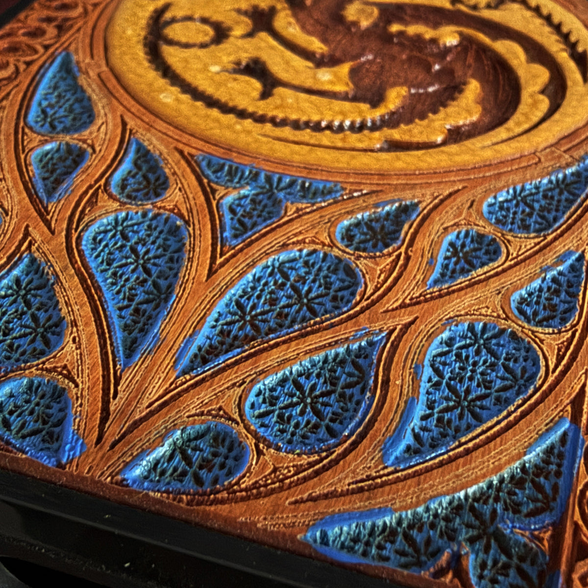 GOT Wood Phone Case - Blue & Gold Hand Painted