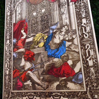 Religious wood art featuring Saint Michael the Archangel, a unique home blessing and spiritual decor piece.