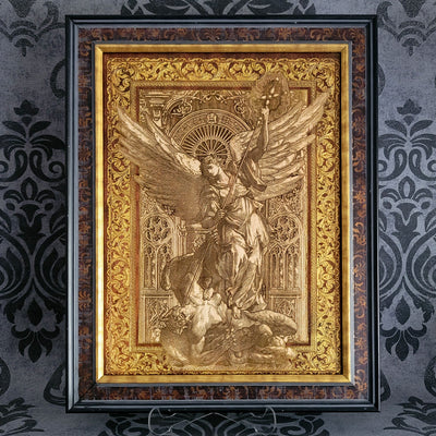 San Miguel Arcángel II - Madera grande teñida en arce