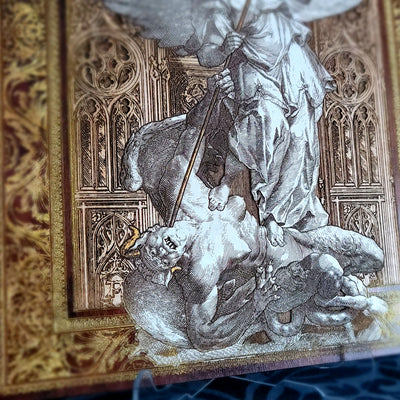 St Michael The Archangel III - Large Maple Stained Wood