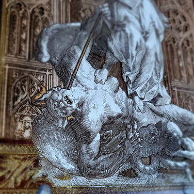 St Michael The Archangel III - Large Maple Stained Wood