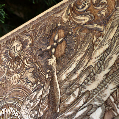 Catholic home blessing wood wall decor with Saint Michael
