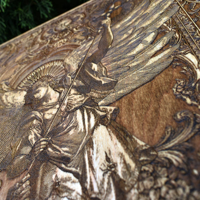 Religious housewarming gift featuring Saint Michael the Archangel