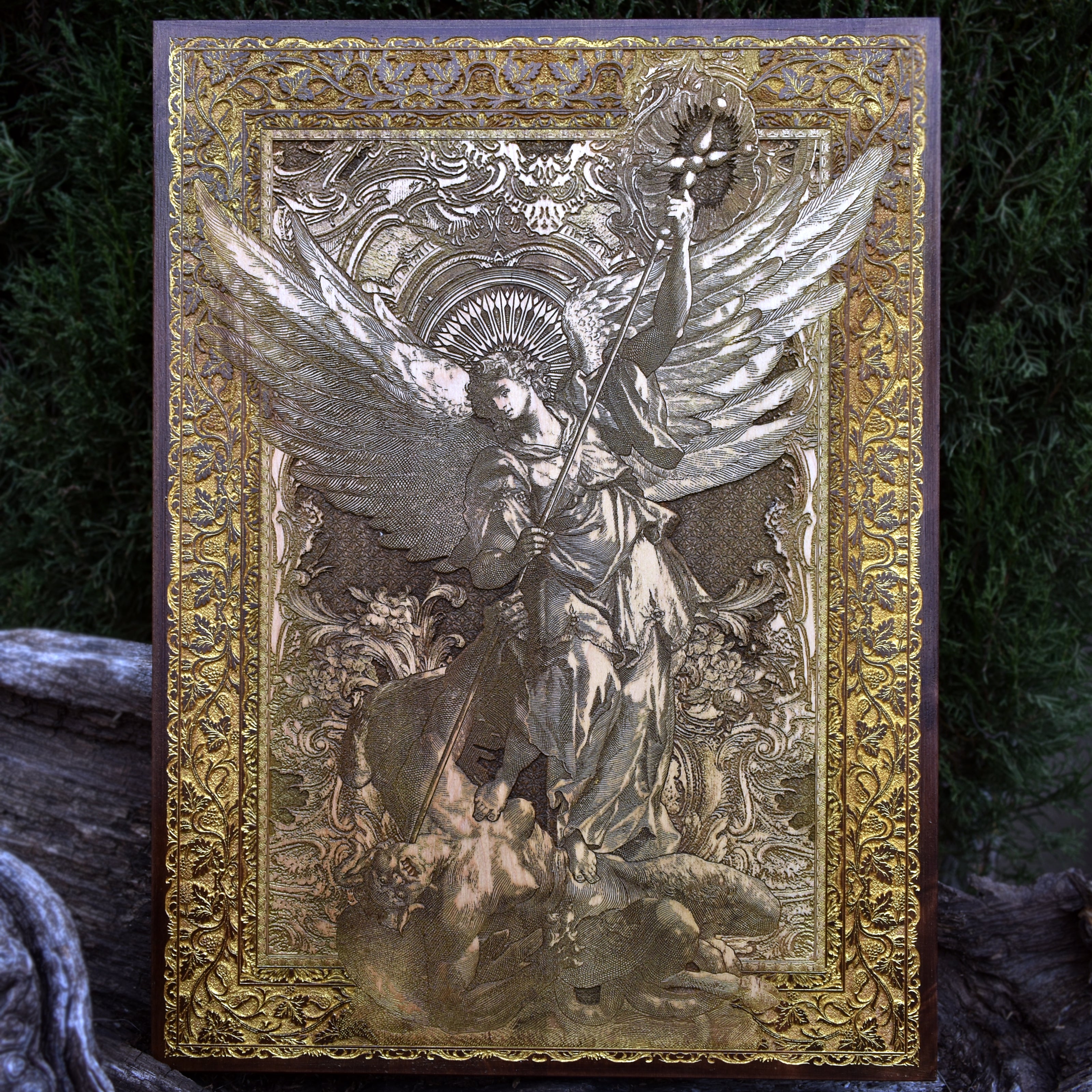 St Michael The Archangel - Maple Stained Wood