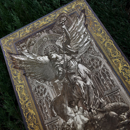St Michael The Archangel II - Large Maple Stained Wood