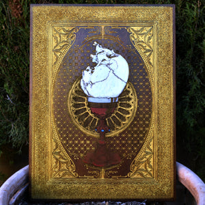 The Chalice Walnut Stained Wood with Gold Filling - Large