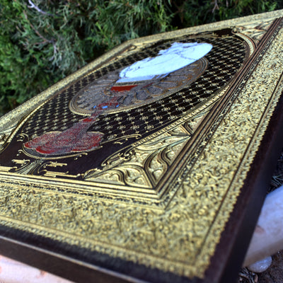 Gothic engraved wood art – gothic art, engraved wood, dark fantasy, skeleton design, artisan crafted