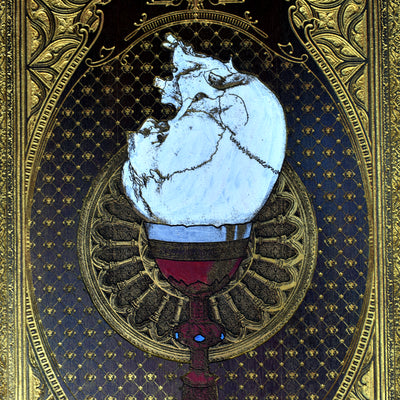 Gothic engraved wood art – gothic art, engraved wood, dark fantasy, skeleton design, artisan crafted