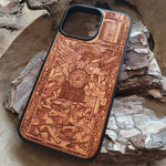 Load image into Gallery viewer, iPhone &amp; Samsung Galaxy Wood Phone Case -Artwork &quot;Saint Michael the Archangel II&quot;
