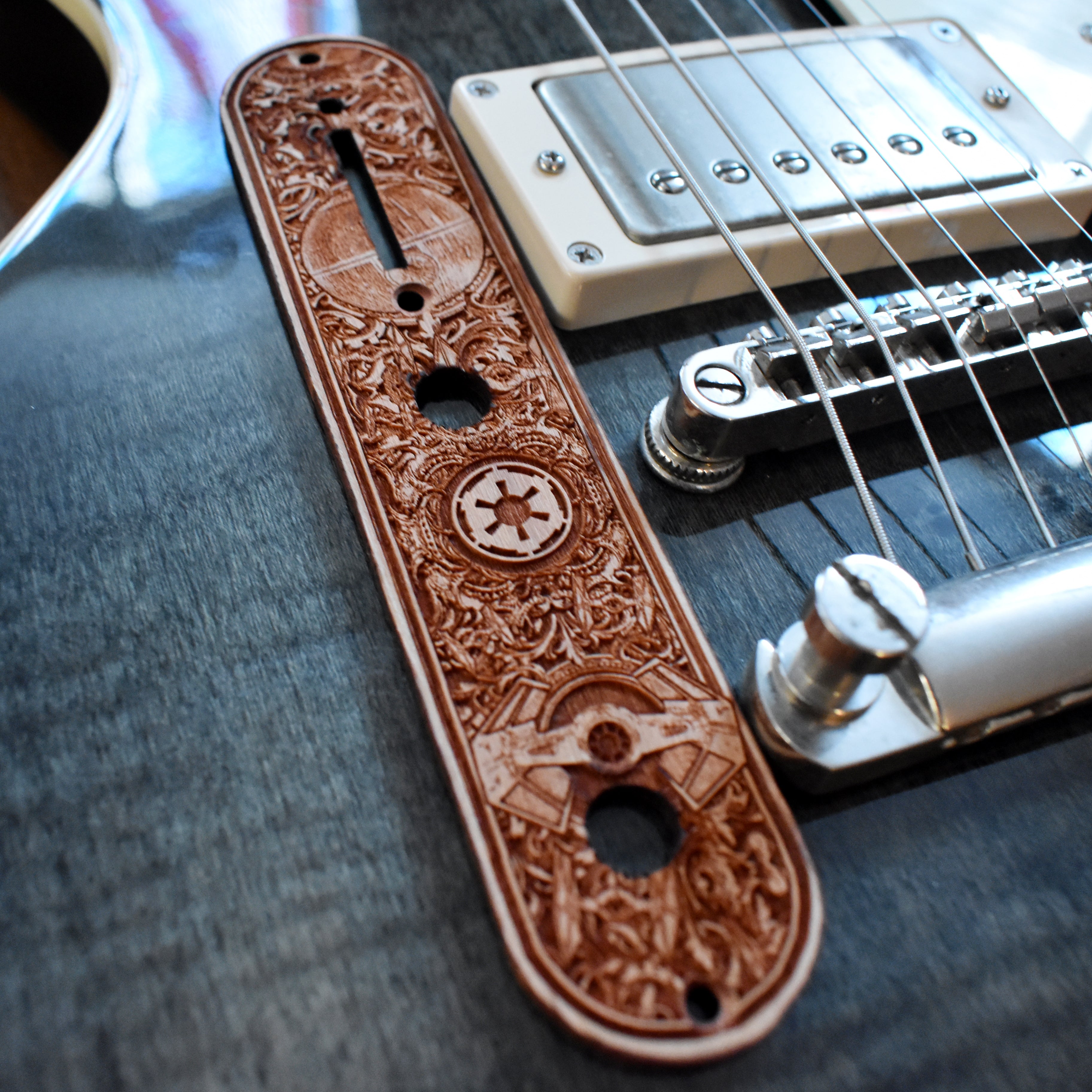 Custom Engraved Telecaster Control Plate – Star Wars Empire Inspired Design – Compatible with Fender Telecaster Star