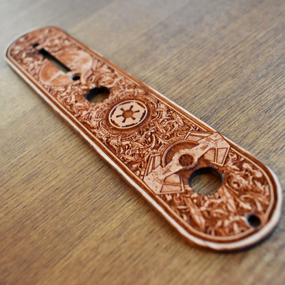 Custom Engraved Telecaster Control Plate – Star Wars Empire Inspired Design – Compatible with Fender Telecaster Star