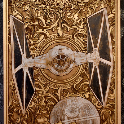 Tie Fighter Ship Star Wars - Mittelgroß, handbemalt
