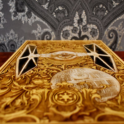 Tie Fighter Ship Star Wars - Mittelgroß, handbemalt