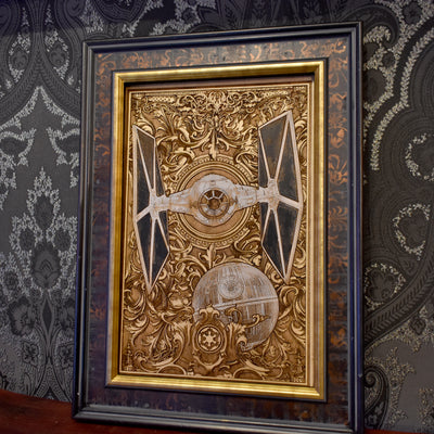 Tie Fighter Ship Star Wars - Mittelgroß, handbemalt