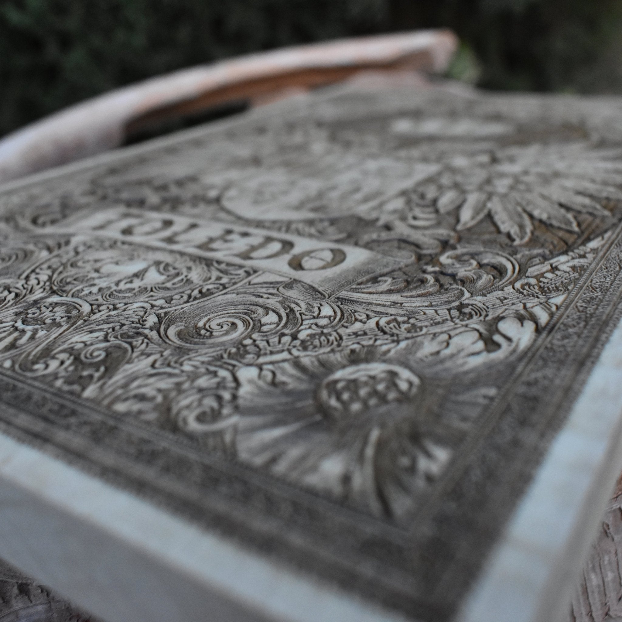 Handcrafted Toledo family crest wood wall plaque