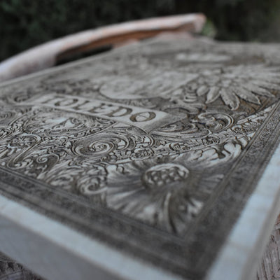 Handcrafted Toledo family crest wood wall plaque