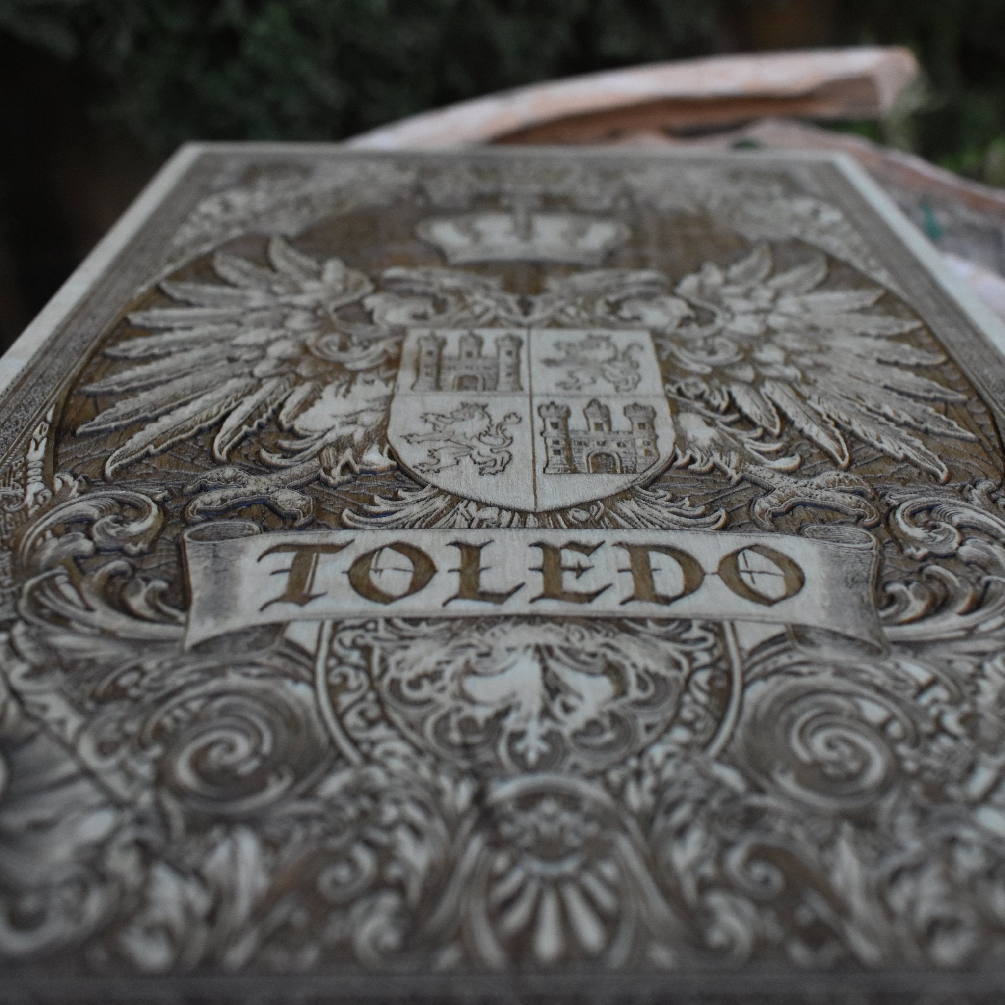 Toledo Spain coat of arms wood decor for heritage walls