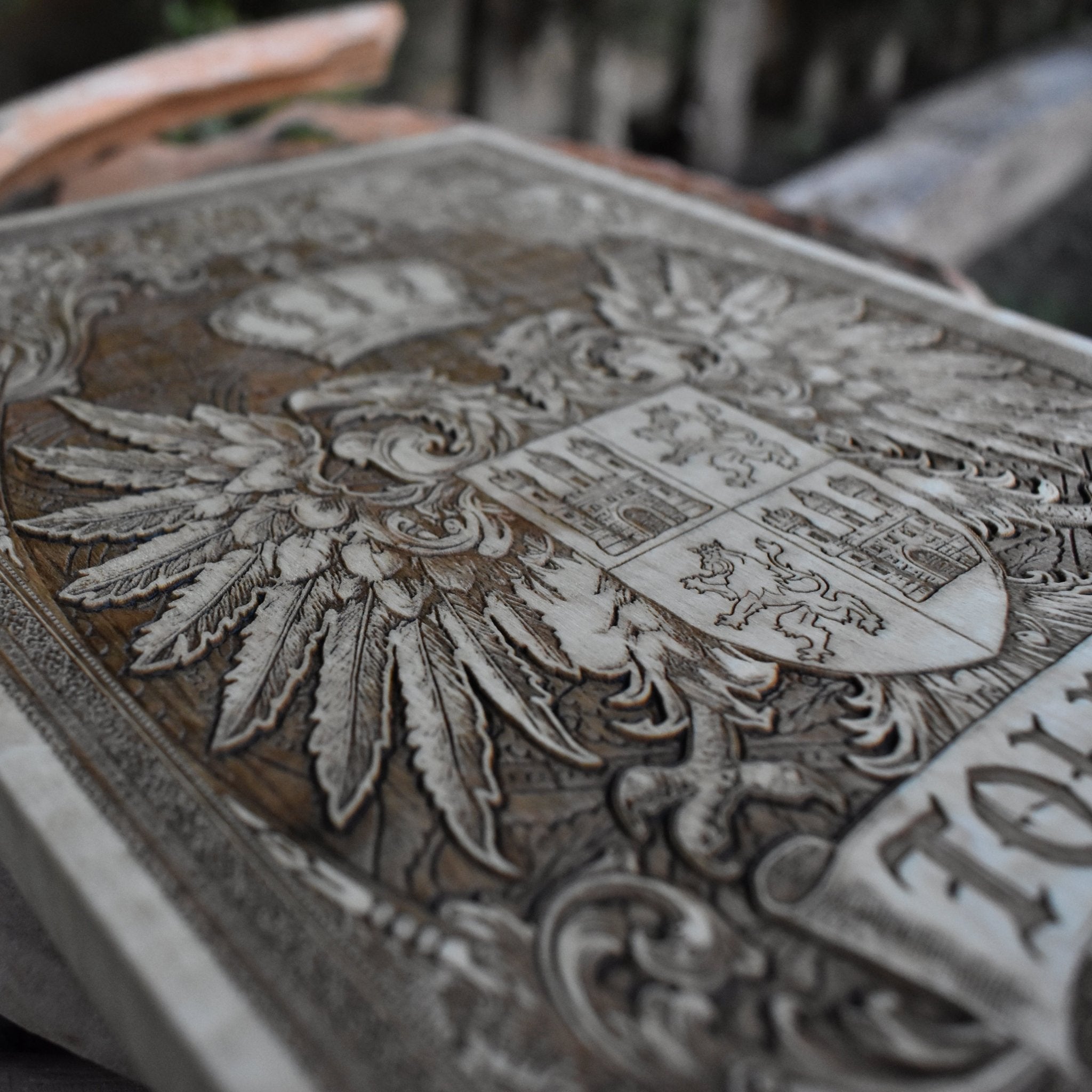 Medieval Spanish coat of arms wall panel medium size