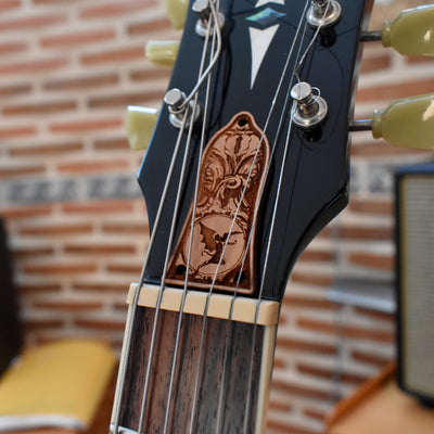 Truss Rod Cover for Epiphone Les Paul Black Sabbath – gothic art, engraved wood, dark fantasy, skeleton design, artisan crafted
