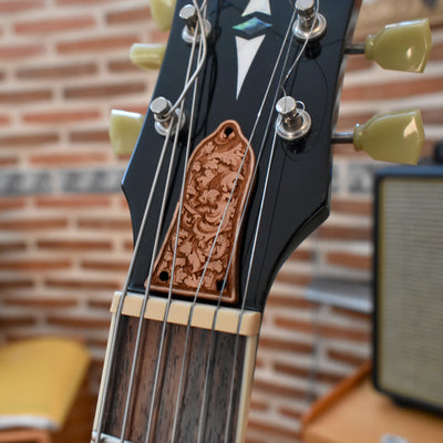 Truss Rod Cover for Epiphone Les Paul Embellishment 2 – gothic art, engraved wood, dark fantasy, skeleton design, artisan crafted